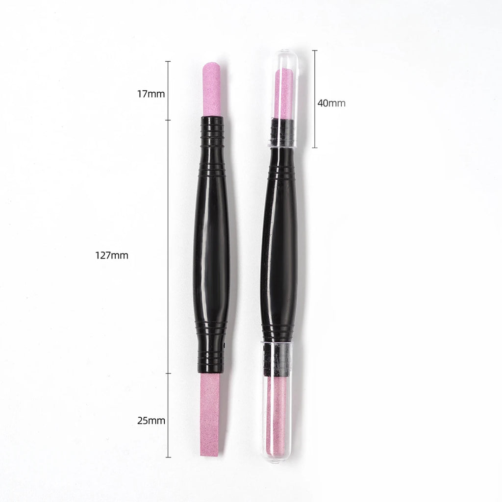 Dual-End Quartz Cuticle Pusher & Nail File Pen