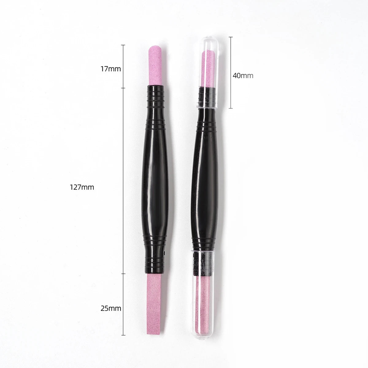 Dual-End Quartz Cuticle Pusher & Nail File Pen