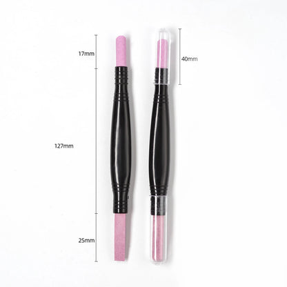 Dual-End Quartz Cuticle Pusher & Nail File Pen