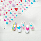 Colorful Love Heart Nail Art Stickers Valentines Black Hearts Sticker Decals to2009