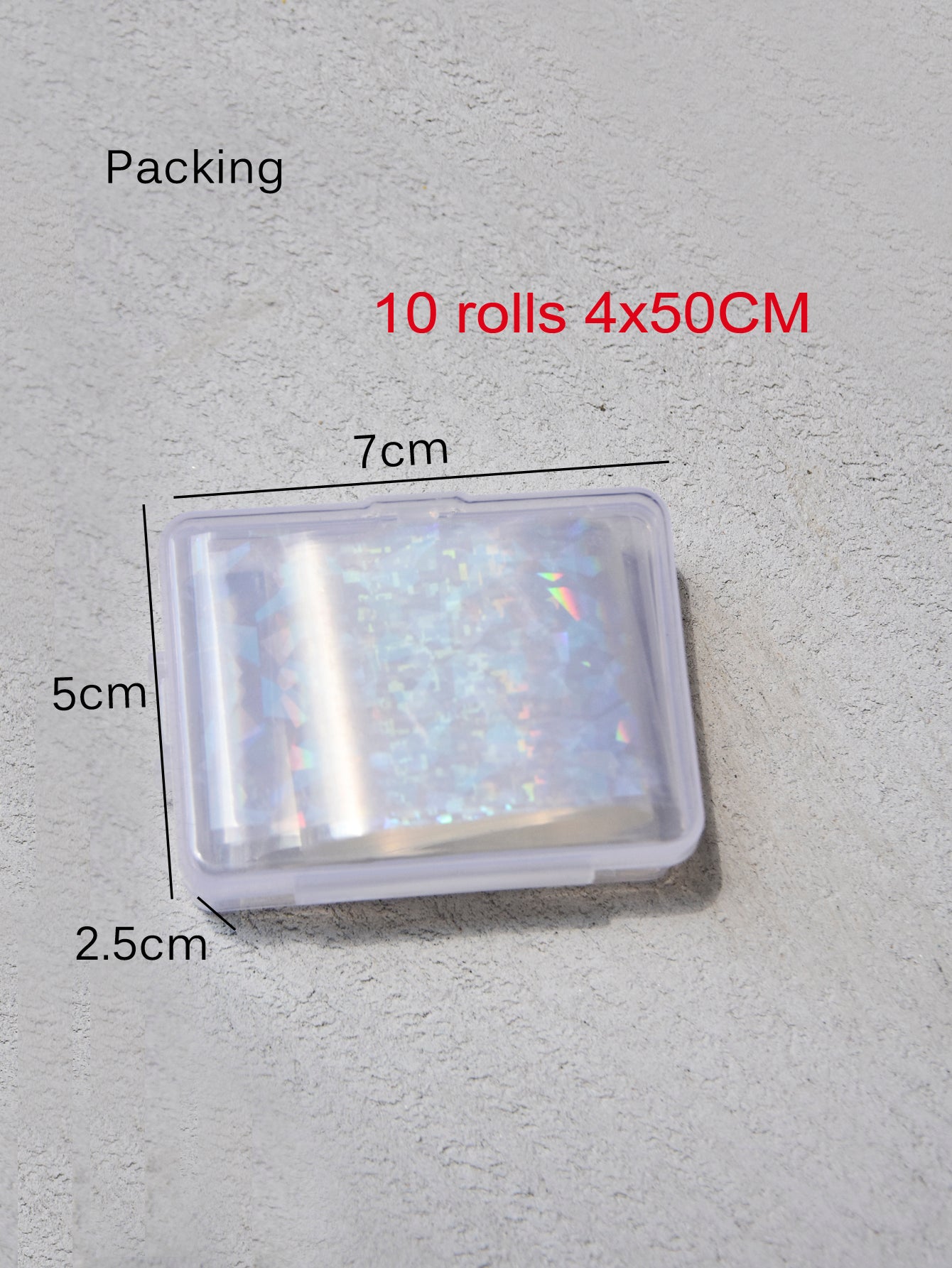 10rolls 50cm Clear Nail Art Transfer Foil Broken Glass Nail Paper - Nail MAD