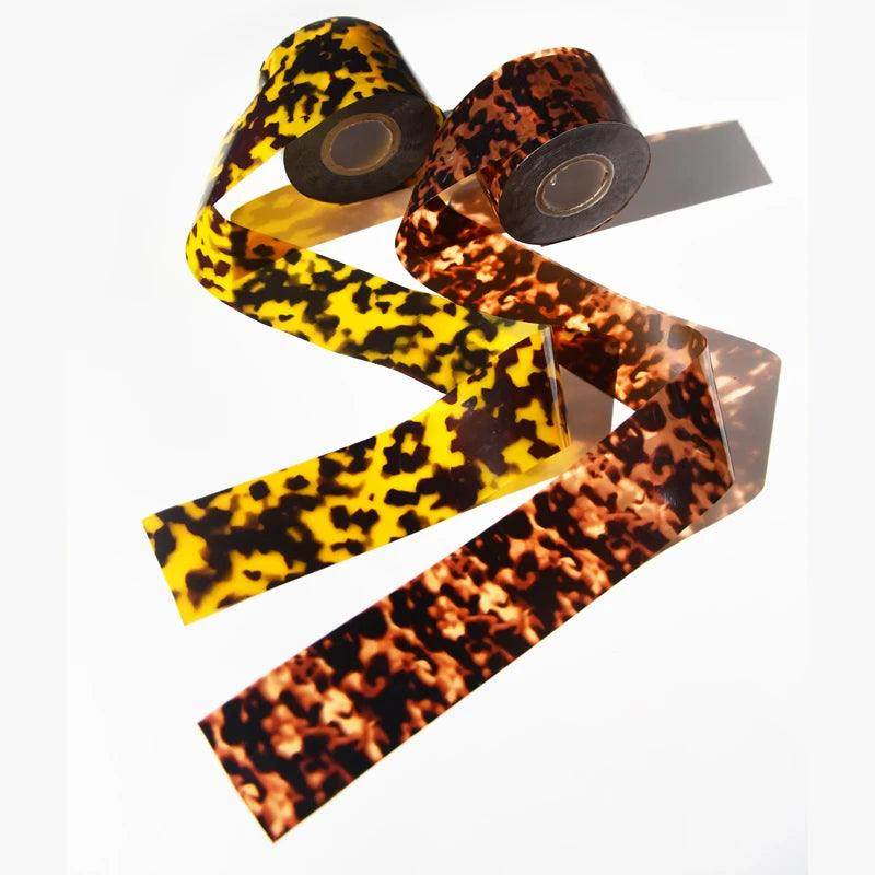 1roll 100M*4CM Tortoiseshell Nail Foils Amber Design Translucent Transfer Foil Film Wraps Nail Art Manicure DIY Decor - Nail MAD