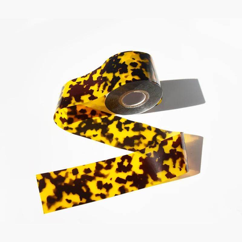 1roll 100M*4CM Tortoiseshell Nail Foils Amber Design Translucent Transfer Foil Film Wraps Nail Art Manicure DIY Decor - Nail MAD