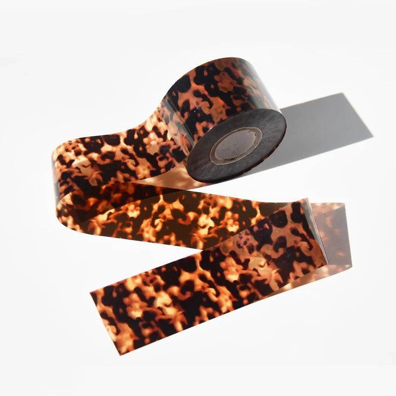 1roll 100M*4CM Tortoiseshell Nail Foils Amber Design Translucent Transfer Foil Film Wraps Nail Art Manicure DIY Decor - Nail MAD