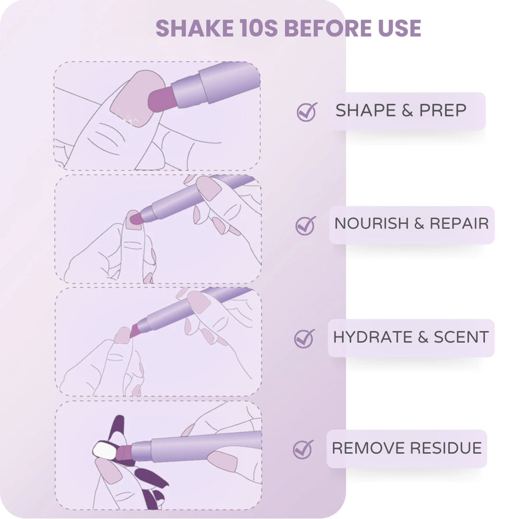 2-in-1 Cuticle Pen for Nail Sidewalls | Ceramic Tip & Nourishing Oil