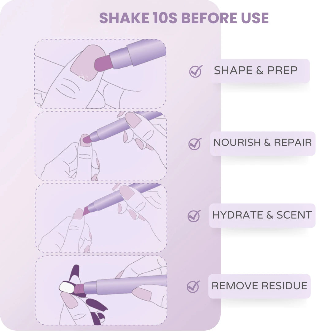 2-in-1 Cuticle Pen for Nail Sidewalls | Ceramic Tip & Nourishing Oil