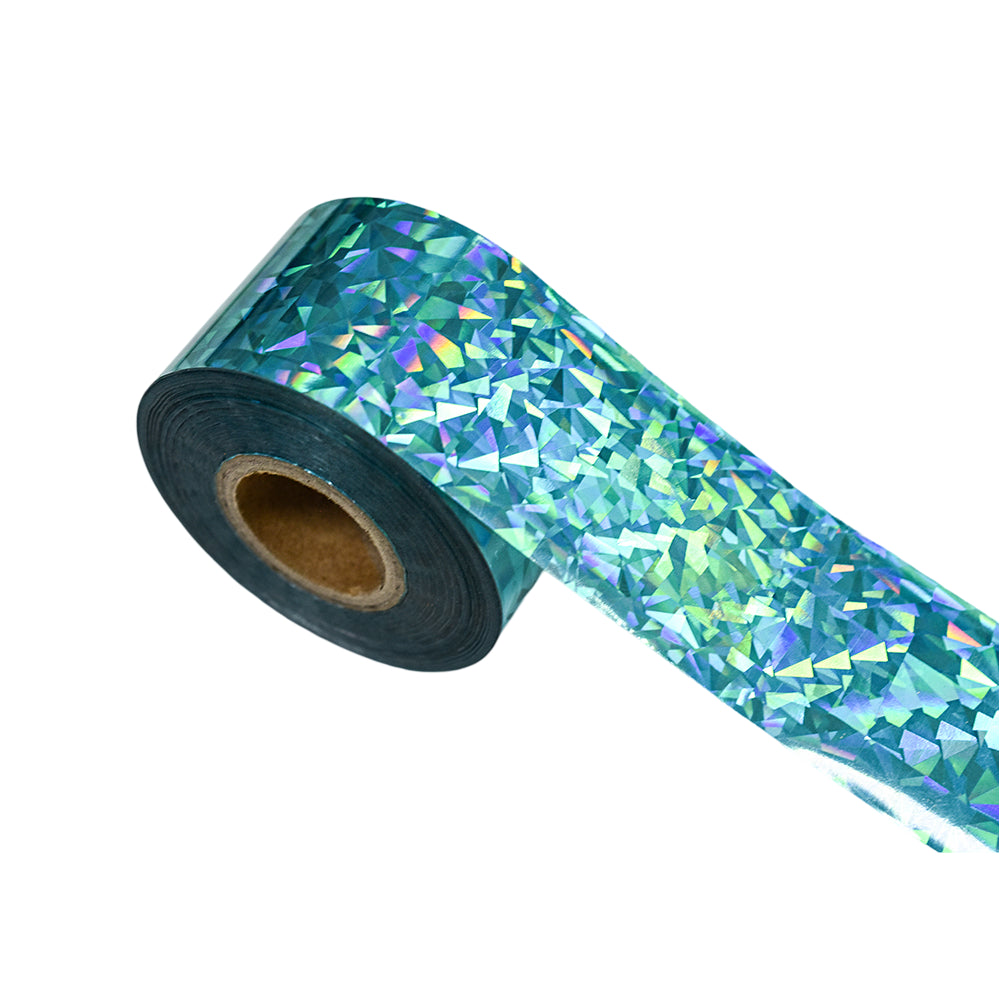 120m Crystal Holographic Silver Gold Shattered Glass Nail Art Foil 807