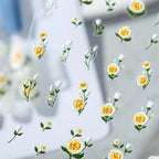 Floral Nail Art Stickers Adhesive Embossed Rose Flowers Sticker Decals KX230