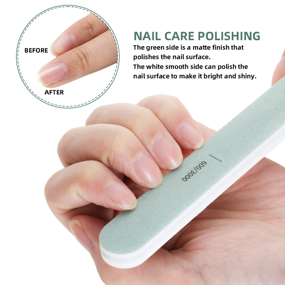 Double Sided Manicure Nail File 600/3000 Grit (4-Pack)