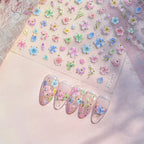 Mini Dried Flower Nail Stickers Wild Pressed Floral Sticker Decals to4026