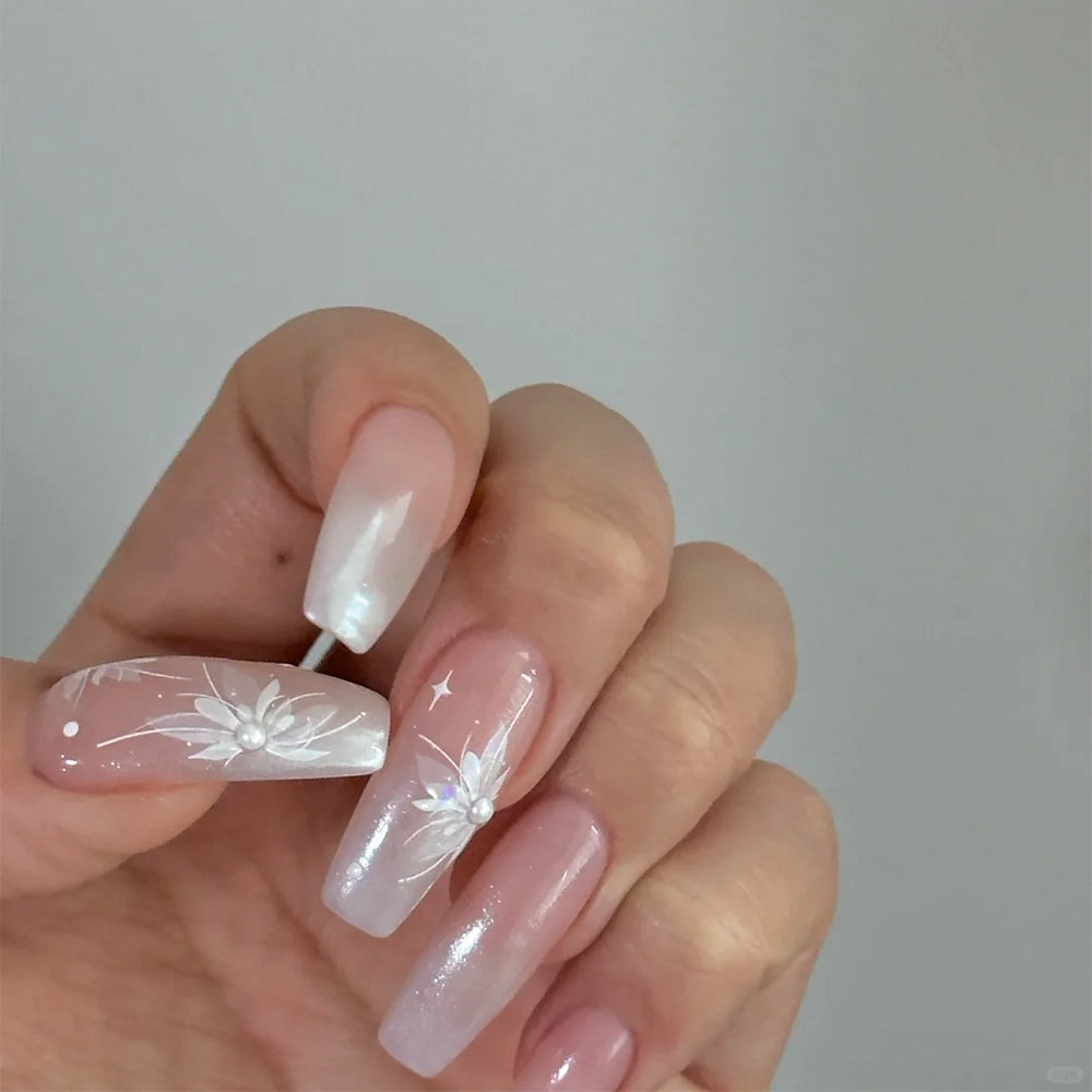 3D Aurora Flower Nail Stickers - Ultra Thin Blooming Flower Decals to3799