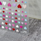 Colorful Love Heart Nail Art Stickers Valentines Black Hearts Sticker Decals to2009