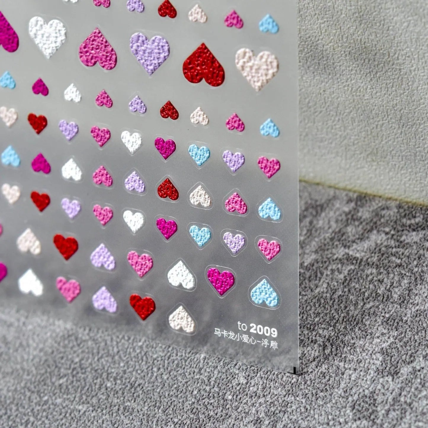 Colorful Love Heart Nail Art Stickers Valentines Black Hearts Sticker Decals to2009