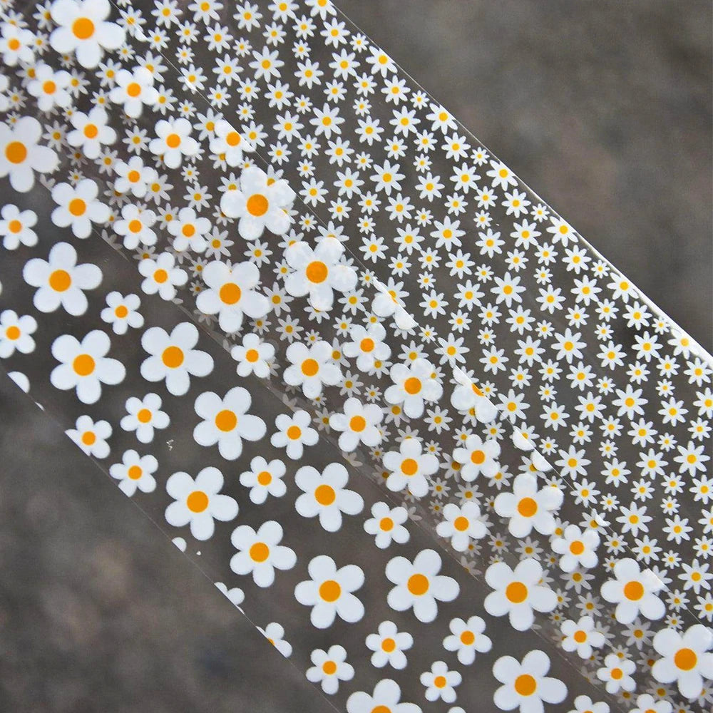 2rolls 100cm Daisy Flowers Nail Foil Transfer Paper Marble Zebra Print