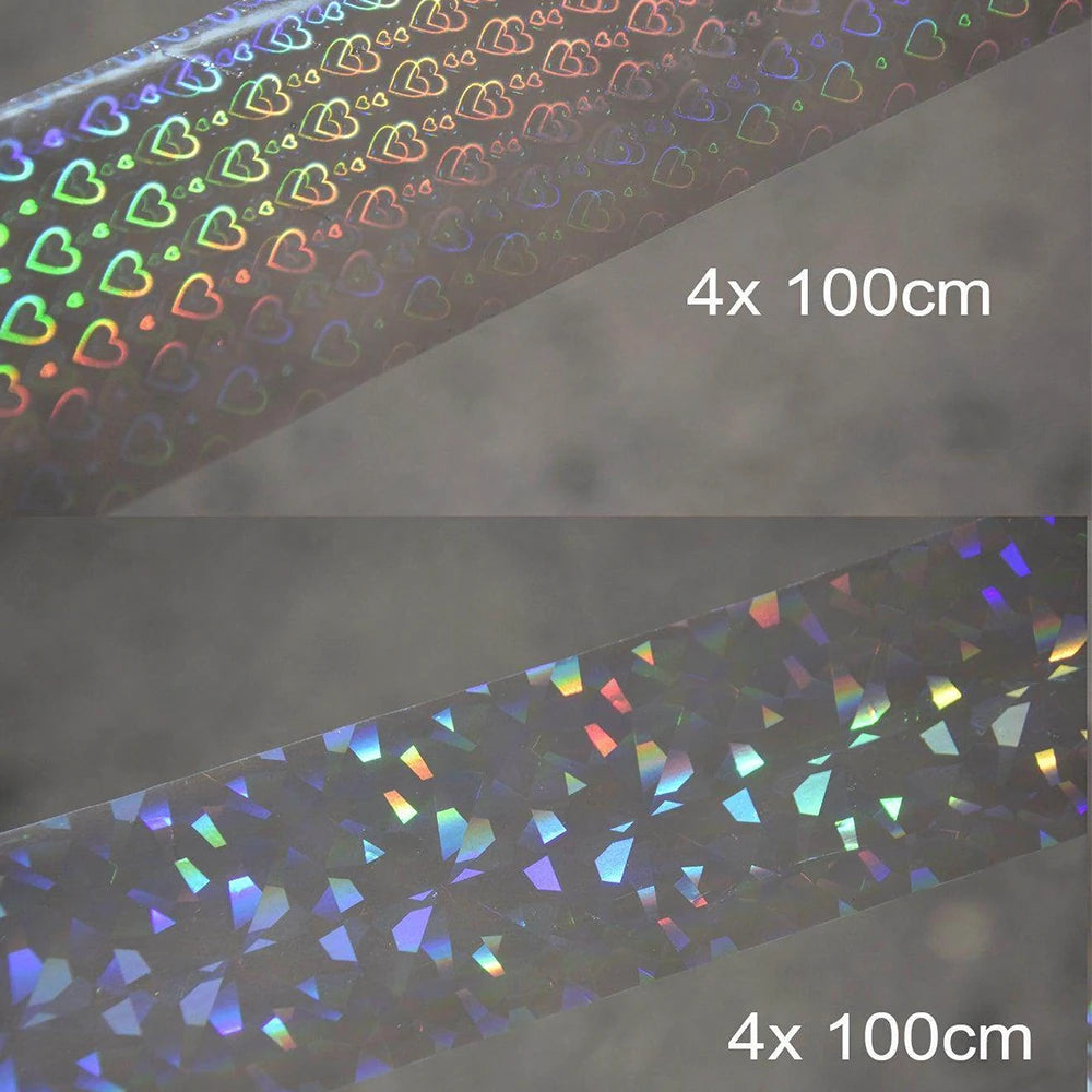 2rolls 100cm Daisy Flowers Nail Foil Transfer Paper Marble Zebra Print