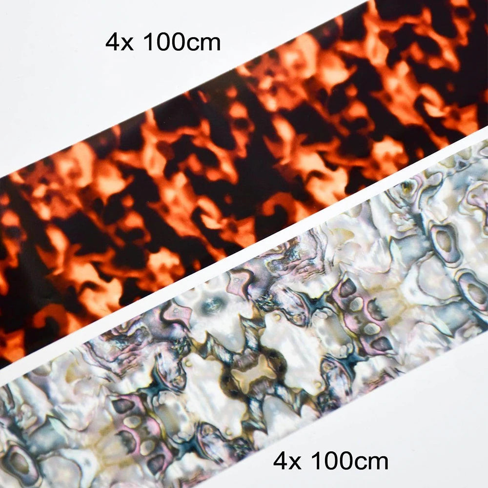 2rolls 100cm Daisy Flowers Nail Foil Transfer Paper Marble Zebra Print