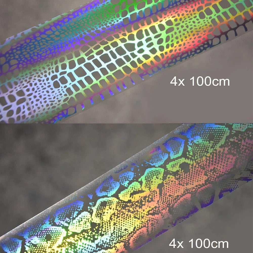 2rolls 100cm Daisy Flowers Nail Foil Transfer Paper Marble Zebra Print