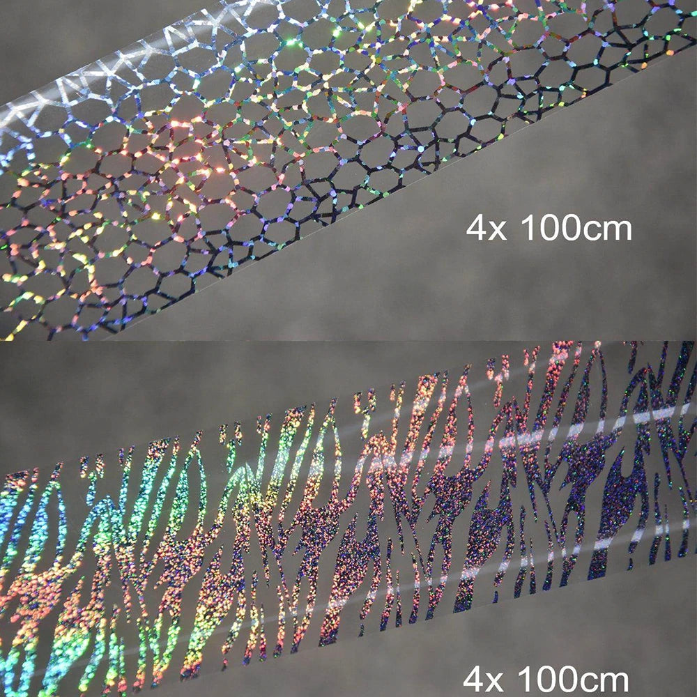 2rolls 100cm Daisy Flowers Nail Foil Transfer Paper Marble Zebra Print