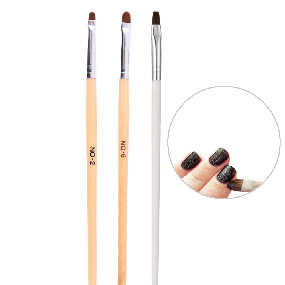 Gel Cuticle Clean Up Nail Brush - Flat & Round