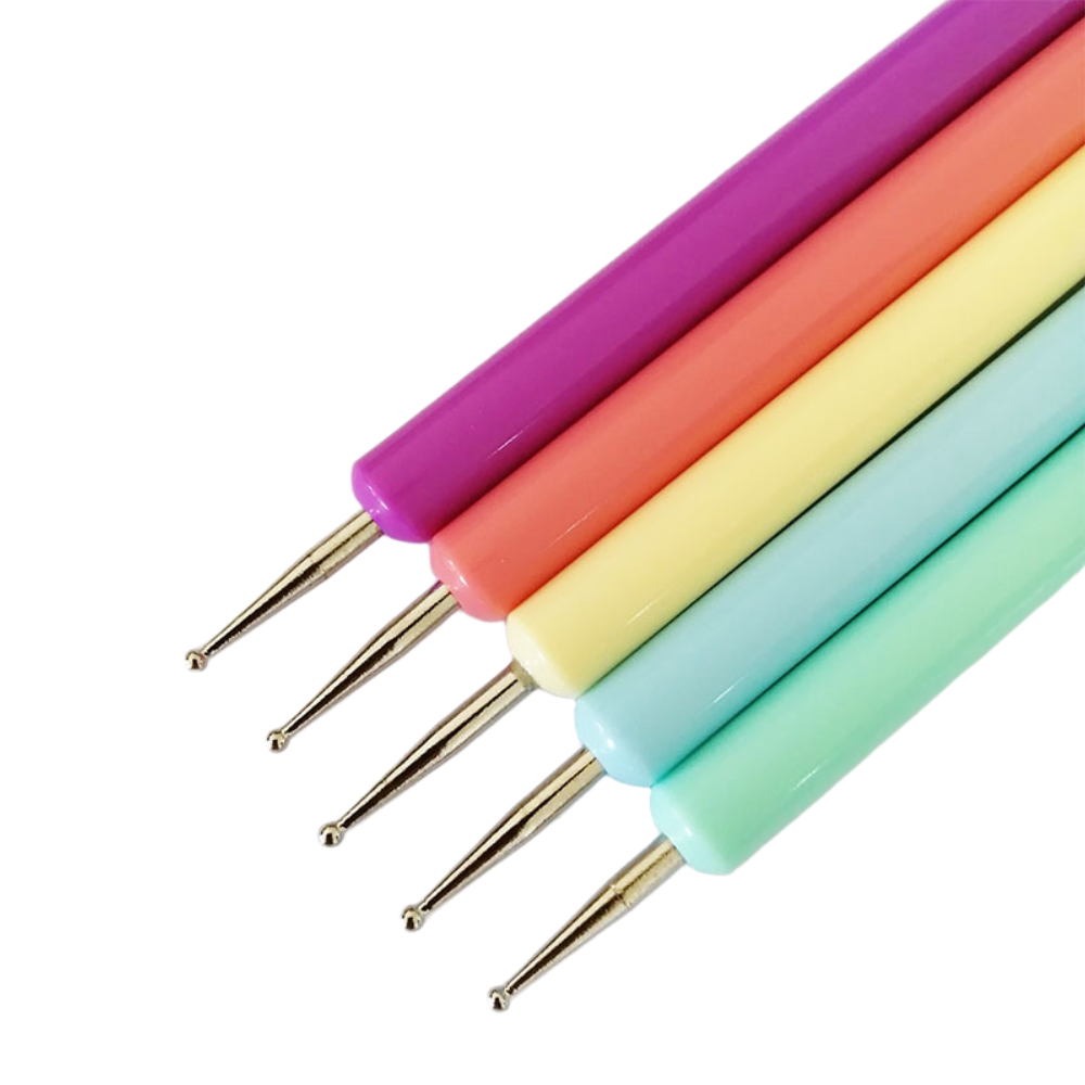 5pcs Professional Nail Art Dotting Tool Set - Pastel Collection