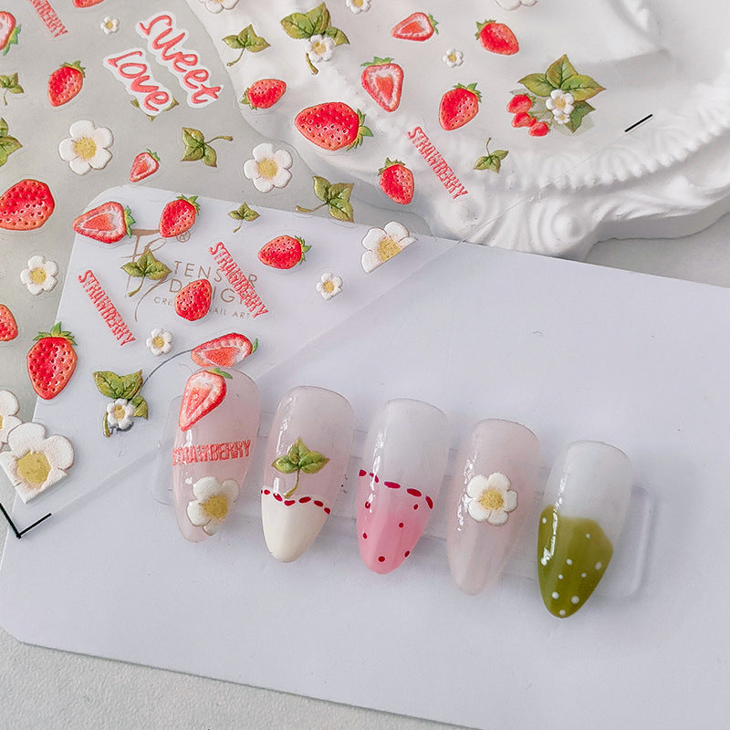 Tensor Nail Art Stickers Strawberry Sticker Decals - Nail MAD