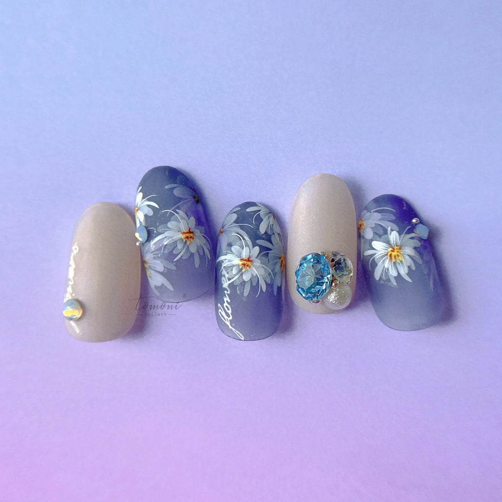 3D Daisy Flower Nail Stickers – Ultra-Thin Nail Art Decals to1343