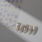 3D Floral & Butterfly Nail Stickers – Jelly Pastel Purple Decals M922