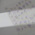 3D Floral & Butterfly Nail Stickers – Jelly Pastel Purple Decals M922