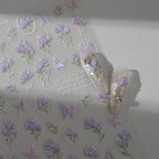 3D Floral & Butterfly Nail Stickers – Jelly Pastel Purple Decals M922