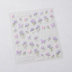 3D Floral & Butterfly Nail Stickers – Jelly Pastel Purple Decals M922