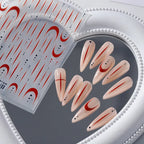 3D French Lines Nail Stickers, Red Line Decals TS3768