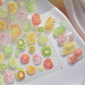 3D Summer Fruit Nail Stickers - Juicy Lemon Orange Embossed Designs Jelly Citrus Slice