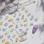 3D Watercolor Rose Nail Stickers | Elegant Floral Decals