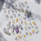 3D Watercolor Rose Nail Stickers | Elegant Floral Decals