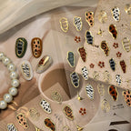 3D Animal Print Nail Stickers - Leopard & Zebra Jelly Decals 1308