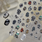 3D Animal Print Nail Stickers - Leopard & Zebra Jelly Decals 