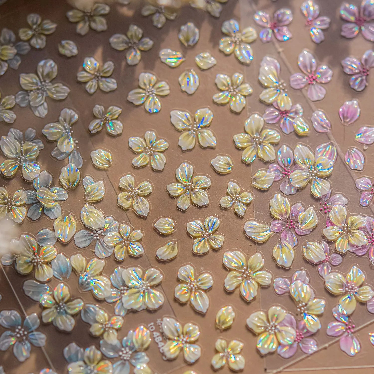 3D Aurora Cherry Blossom Nail Stickers | Sakura Flower Jelly Nail Decals to4846