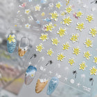3D Aurora Mermaidcore Nail Stickers - Jellyfish Shell Hawaiian Blossom 5711