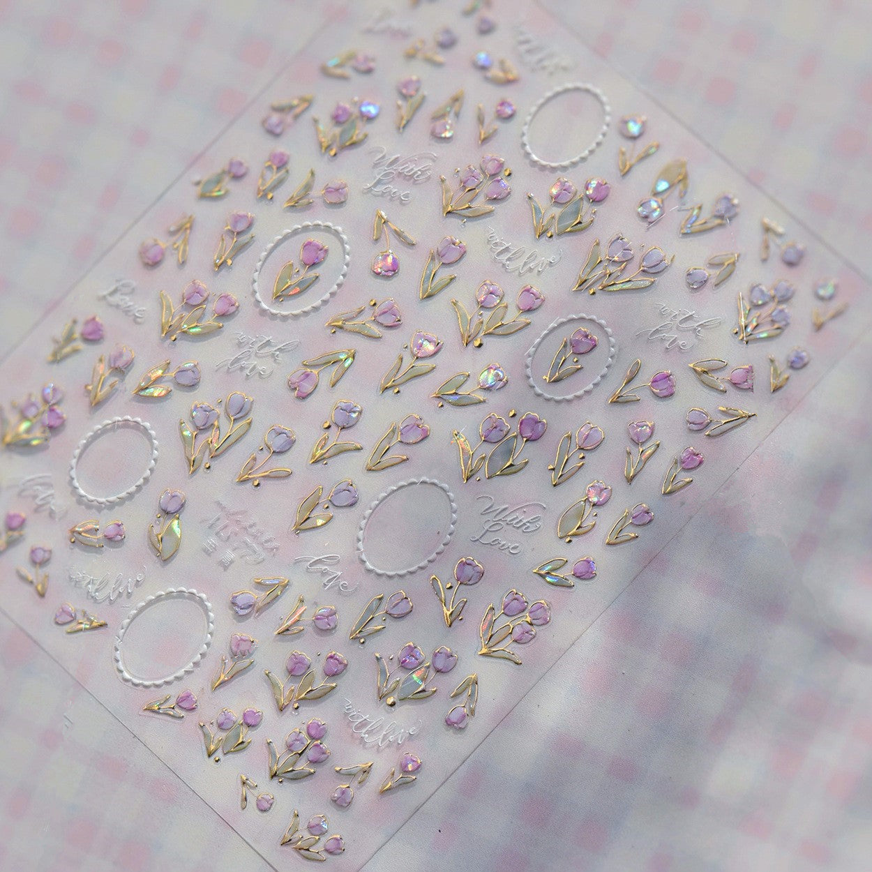 3D Aurora Tulip Nail Stickers Romantic Floral Decals
