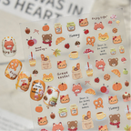 3D Autumn Forest Animal Nail Art Stickers - Cute Hedgehog Deer Decals