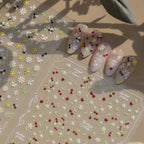 3D Bee Garden & Cherry Blossom Nail Art Stickers | Floral DIY Decals 