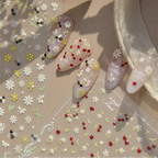 3D Bee Garden & Cherry Blossom Nail Art Stickers | Floral DIY Decals 