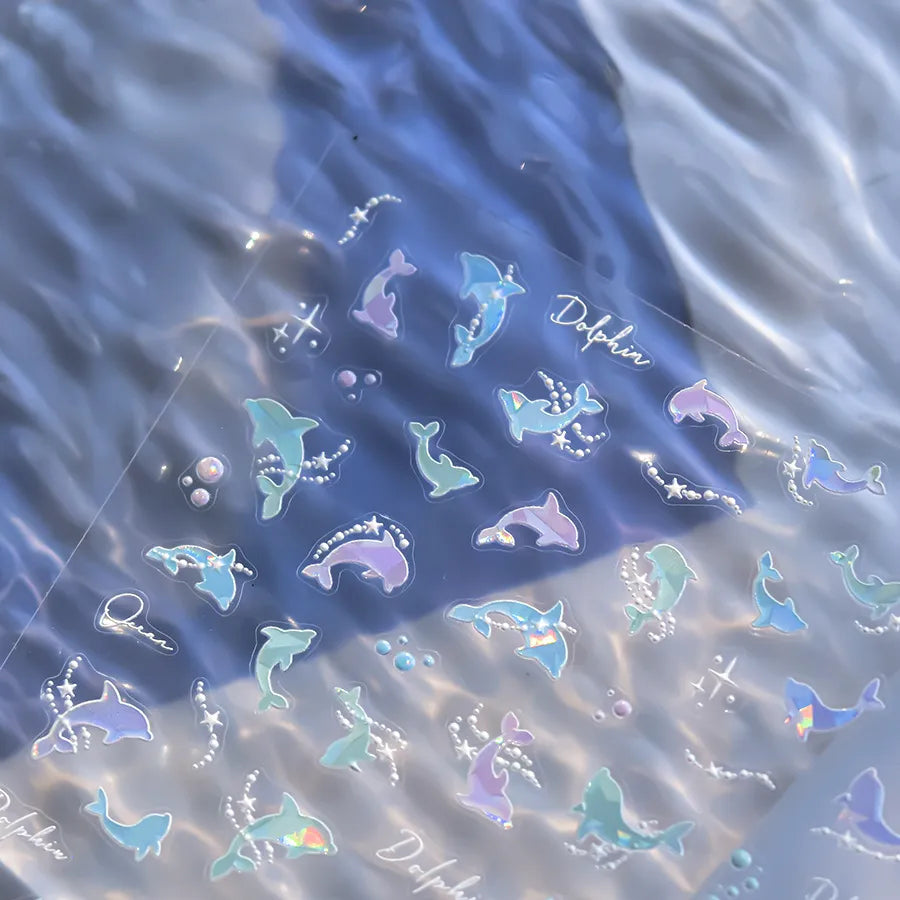 3D Bubble Nail Stickers - Aurora Water Drop Decals