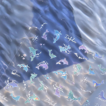 3D Bubble Nail Stickers - Aurora Water Drop Decals