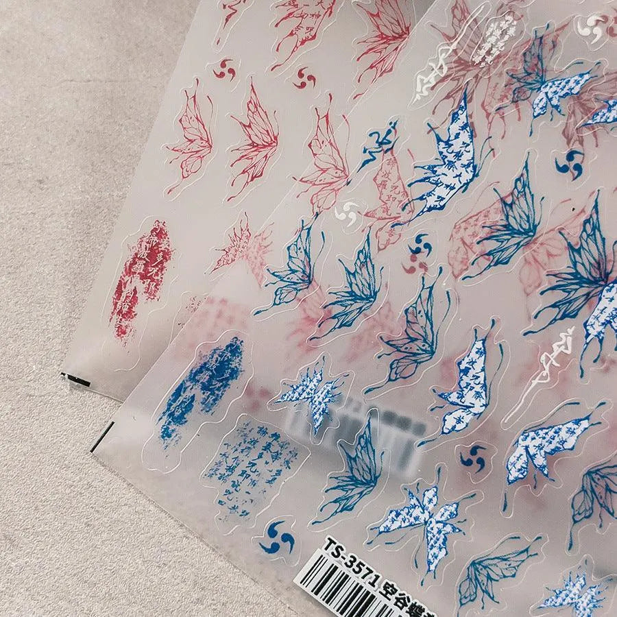 3D Butterfly Nail Art Stickers Adhesive Butterfly Wings Sticker Decals TS3571