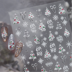 3D Christmas Metallic Nail Stickers - Winter Festive Decals 6138