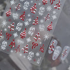 3D Christmas Metallic Nail Stickers - Winter Festive Decals 6138