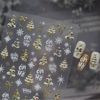 3D Christmas Metallic Nail Stickers - Winter Festive Decals 6138