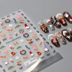 3D Christmas Nail Stickers Snowflakes Christmas Sweater Adhesive Sticker Nail Decals TS3272