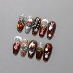3D Christmas Nail Stickers Snowflakes Christmas Sweater Adhesive Sticker Nail Decals TS3272